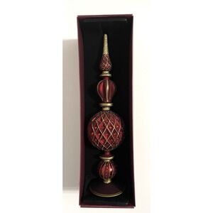 Classic Tidings Holiday Decor 15 Red/Gold Table Top or Christmas Tree Topper